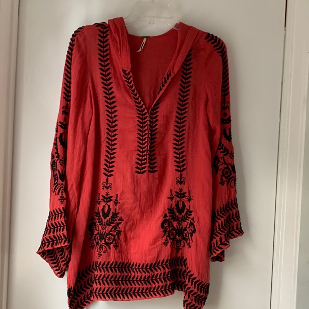 Free People rust color Hoodie beach cover up.